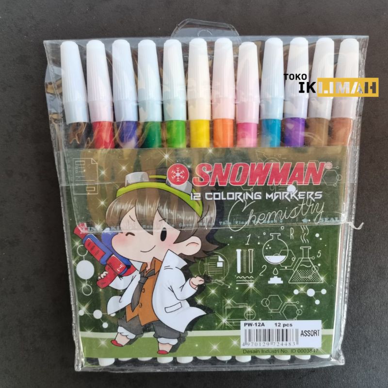 

Spidol SNOWMAN 12 Warna Kecil PW-12 / 1 Set