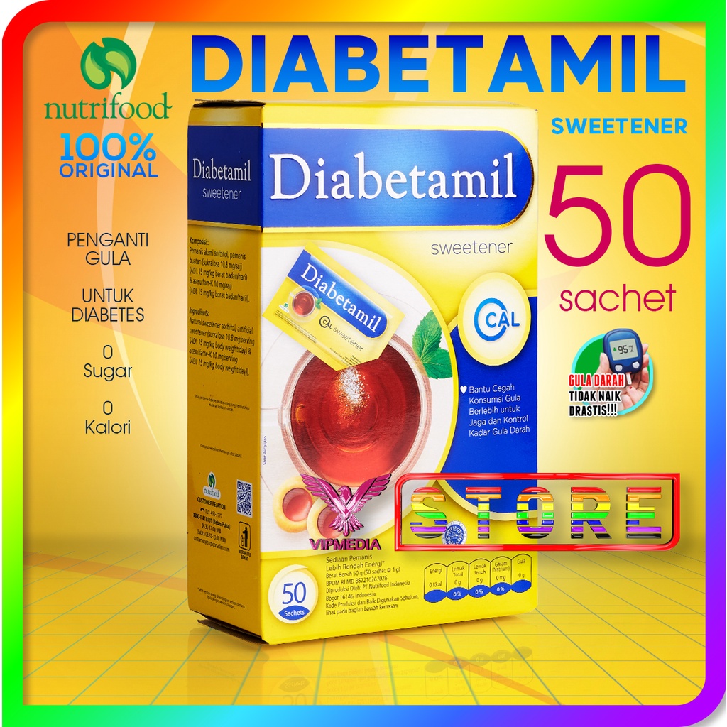 

Diabetamil Sweetener 1 Box isi 50 Sachet