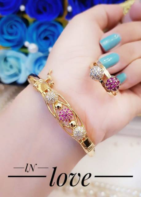 Xuping  set perhiasan lapis emas 24k 0445k