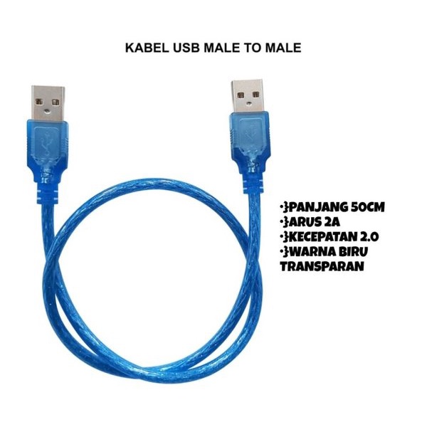 Kabel USB Male to Male 2.0 Transfer From Hardisk Cable Data 50Cm USB to USB