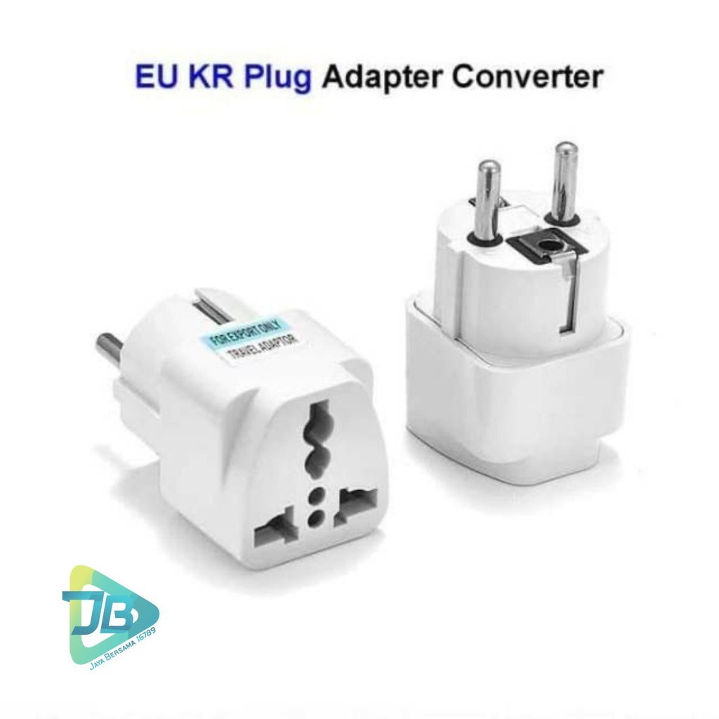 STEKER Adaptor Travel Charger / Sambungan Charger Kaki 3 ke Kaki 2 / EU KR Plug Adapter Converter JB5275