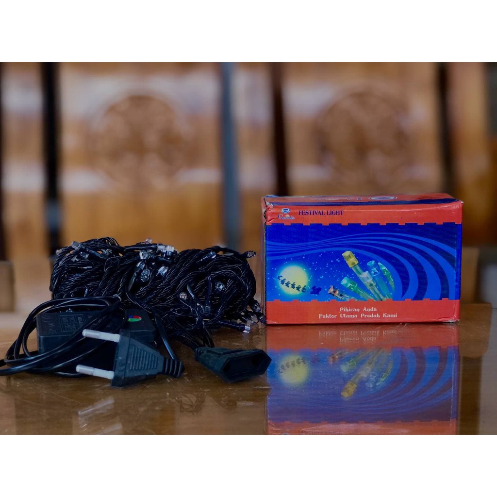 Lampu Natal/Tumblr Rainbow Kabel Hitam 10 meter
