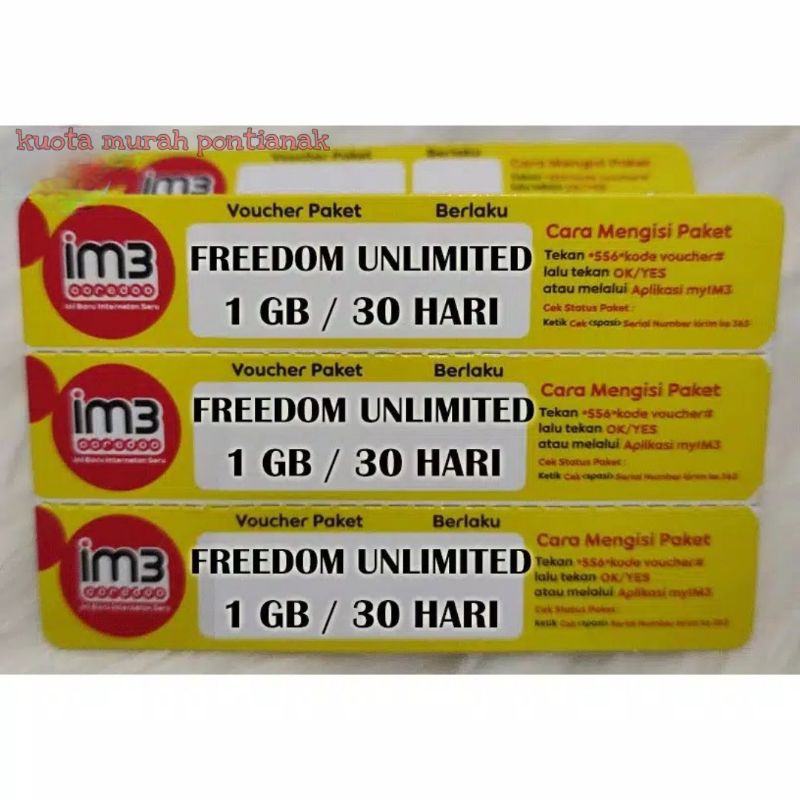 VOUCHER DATA INDOSAT 1 GB UNLIMITED Vocer Isat 1gb M3 Im3