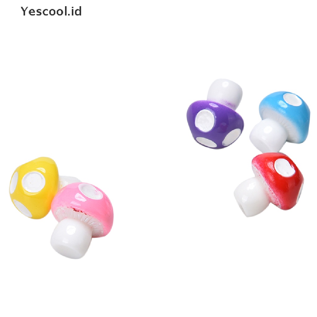 (Yescool) 10 / 20pcs / Set Miniatur Jamur Mini Untuk Dekorasi Rumah Boneka