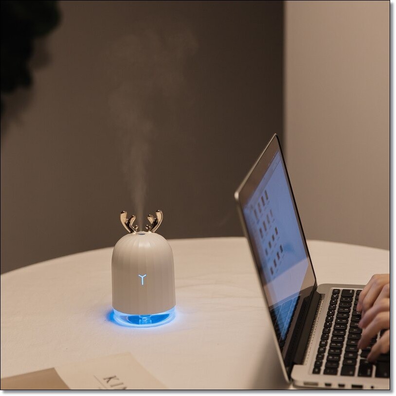 ❤️GTB❤️ Cool Mist Humidifier Purifier Motif Rusa Pelembab Udara with LED Light Warna Warni R413