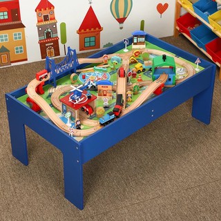 Jual wooden table train set 88 pcs 