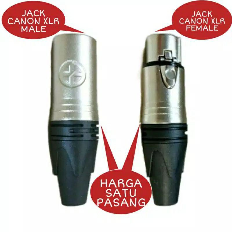 satu set/sepasang jack jek canon atau XLR male female LIDGE body babet original bukan BMA musichouse