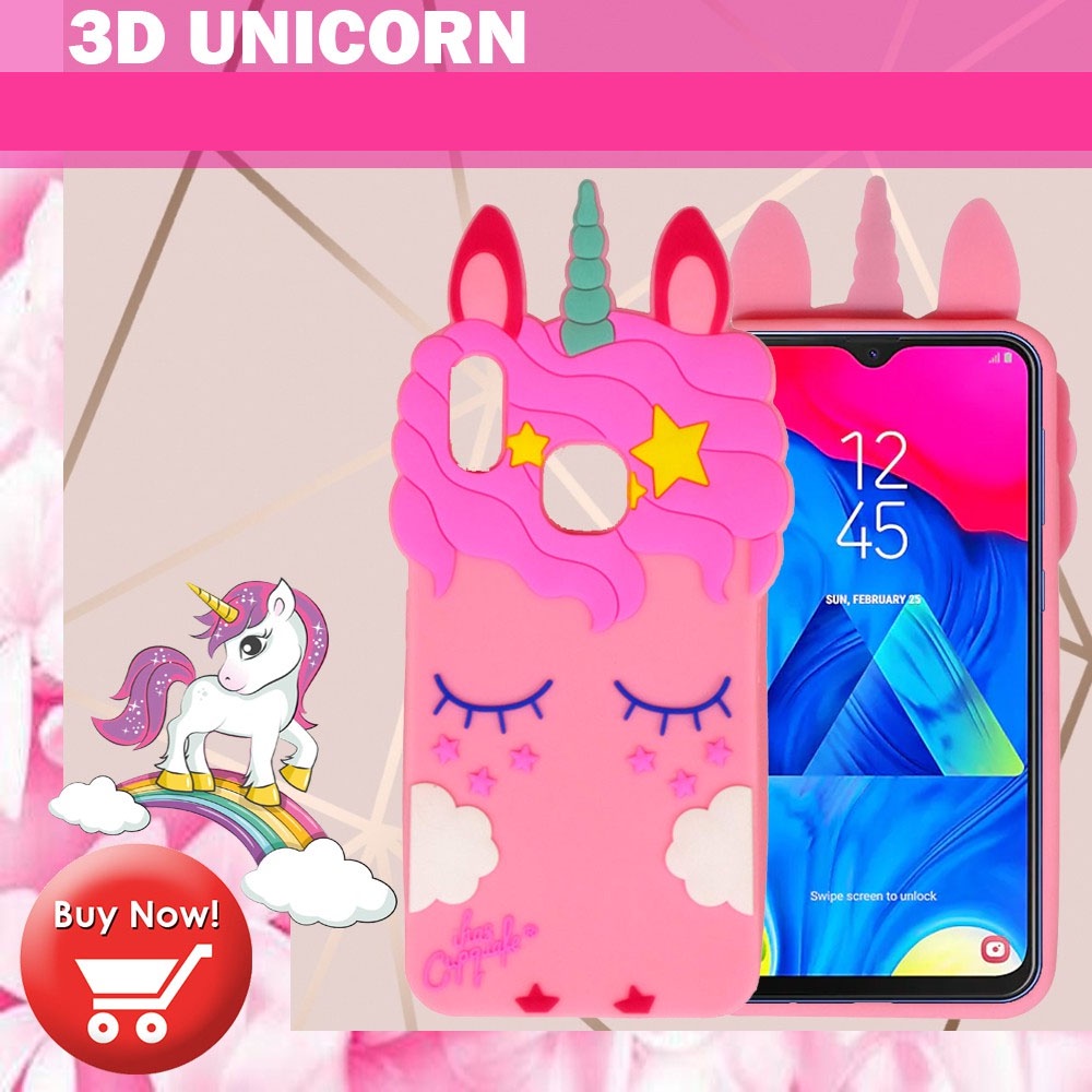 3D Cartoon Unicorn Case Samsung Galaxy A30 / A50 / A30s Softcase 4D Samsung A30 Silikon 3D Unicorn