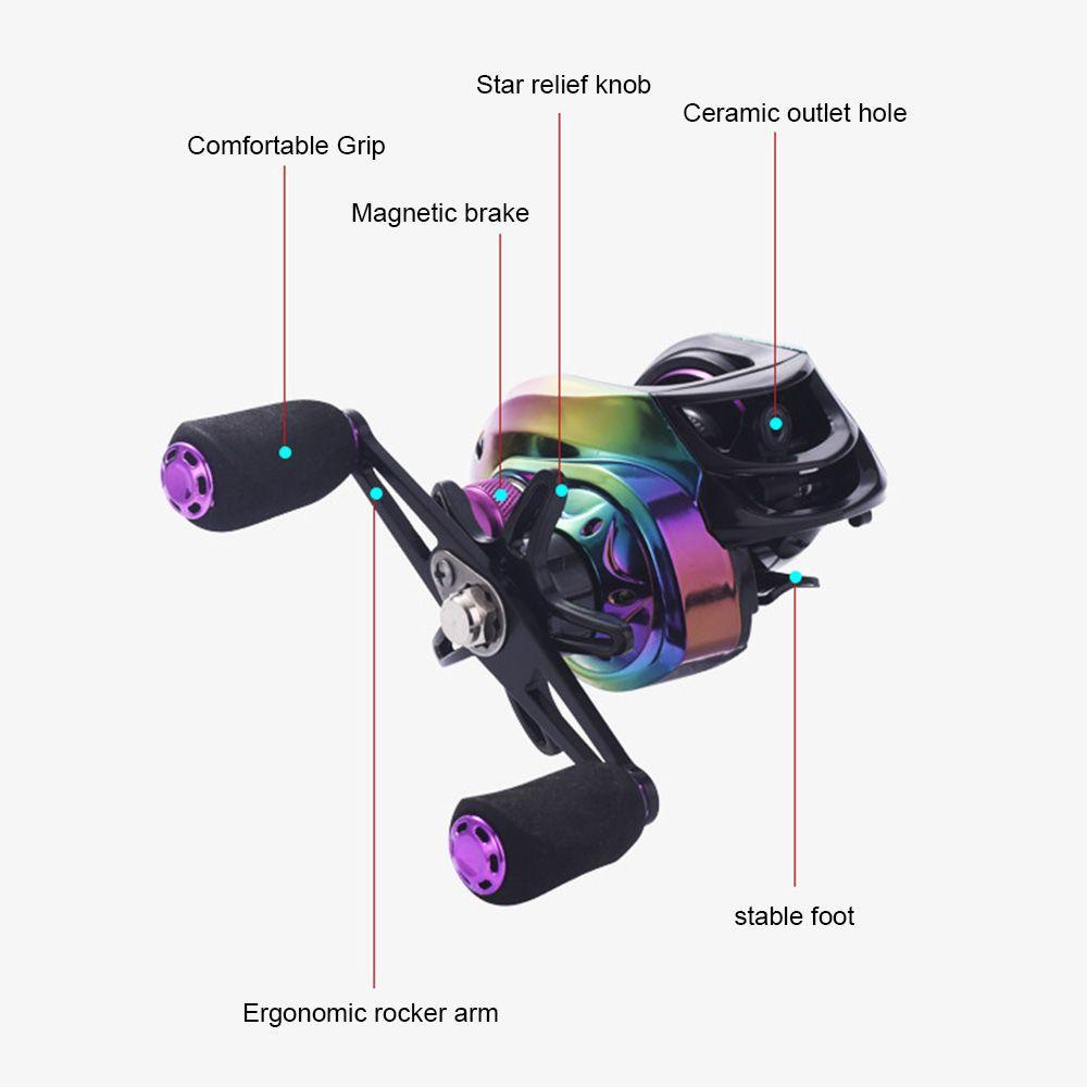 TOP Colorful Lure Alat Pancing Tangan Kiri Kanan Garis Anti Goreng Micro Black Fishing Reel