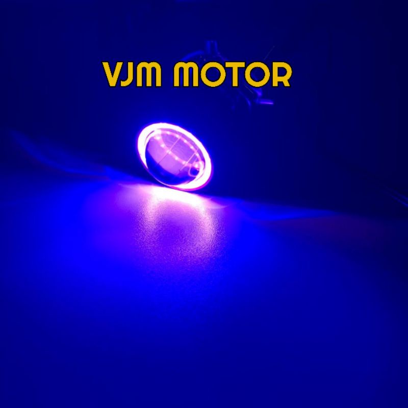 Lampu depan utama LED motor Vixion Mobil Scoopy Fi LED H4 combinasi Ring devil Eye small proji New Led mata jelly fish Nyala putih kuning Terang