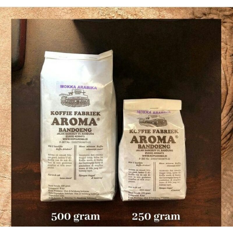 

Kopi Aroma Mokka Arabika 500gr Koffie Fabriek