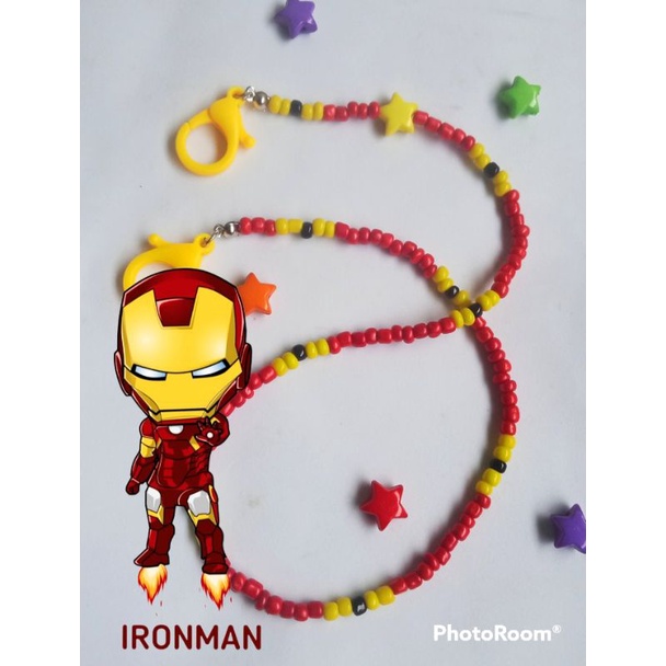 Kalung masker anak laki-laki SUPERHERO IRONMAN/ Strap Masker anak laki-laki (bisa Request warna)