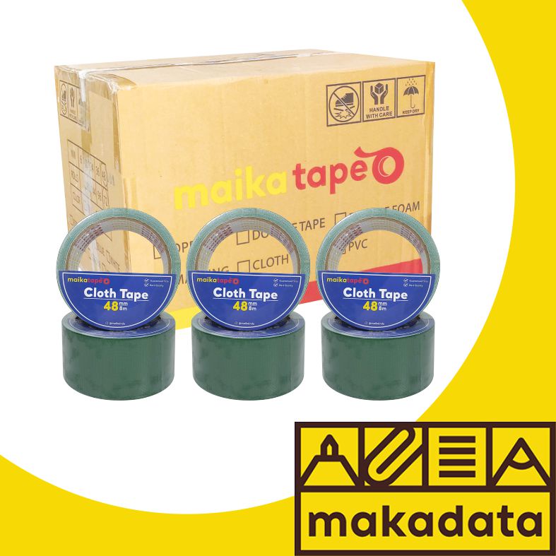 

LAKBAN LINEN / CLOTH TAPE HIJAU MAIKATAPE 48MM (1BOX) MURAH