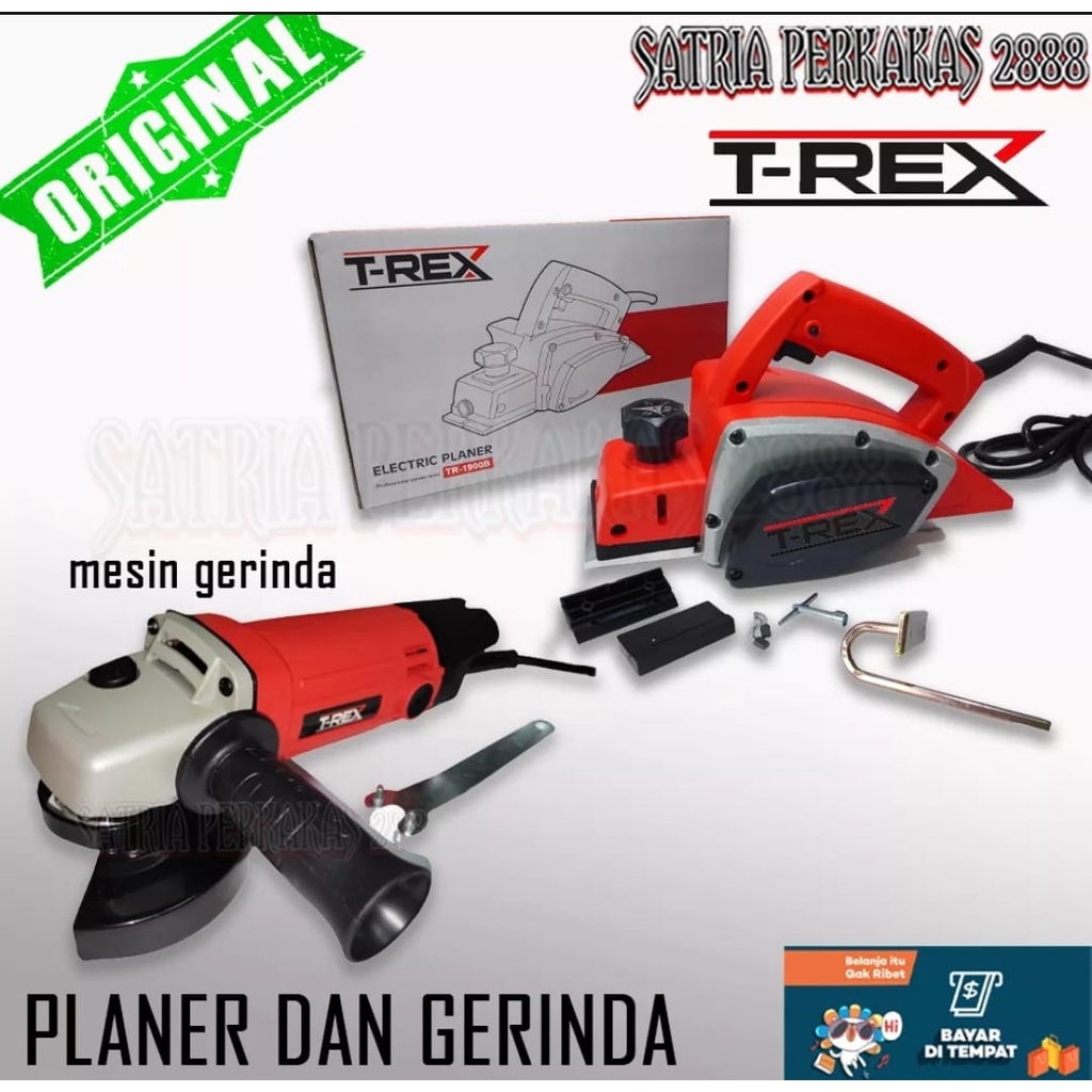 MURAH ( OCD ) PAKET TUKANG KAYU 3 ITEM!! Paket Tukang kayu lengkap mesin planer/serut/ketam dan BOR YUKIDO 10 MM dan mesin GERINDA 4&quot; T-REX