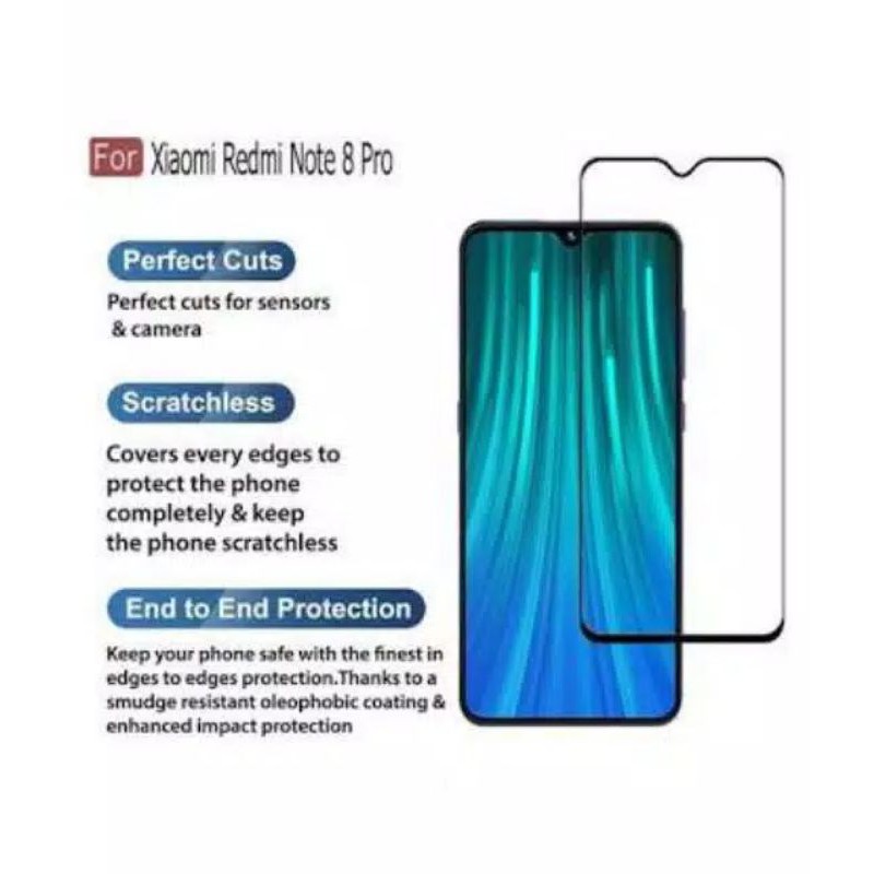 TAMPERED GLASS FULL COVER REDMi NOTE 8 PRO KUALITAS PREMIUM