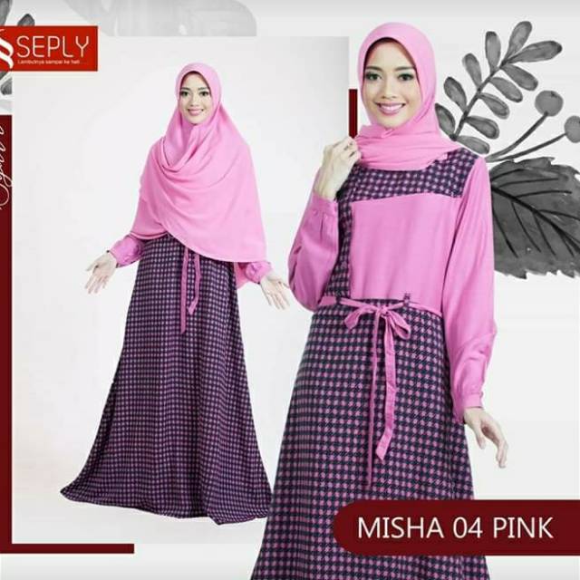 PROMO MURAH Gamis Seply Muslim Misha 04 Pink mo