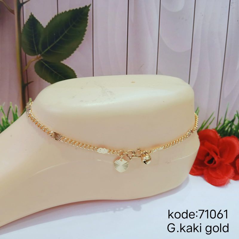 GELANG KAKI BIJI LADA KOMBINASI TITANIUM LAPIS EMAS 18k 74004.17-32.71057