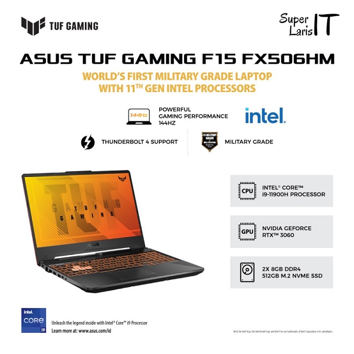 ASUS TUF GAMING FX506HM I936C6G-O Core i9 11900H 16GB 512GB RTX3060 6GB