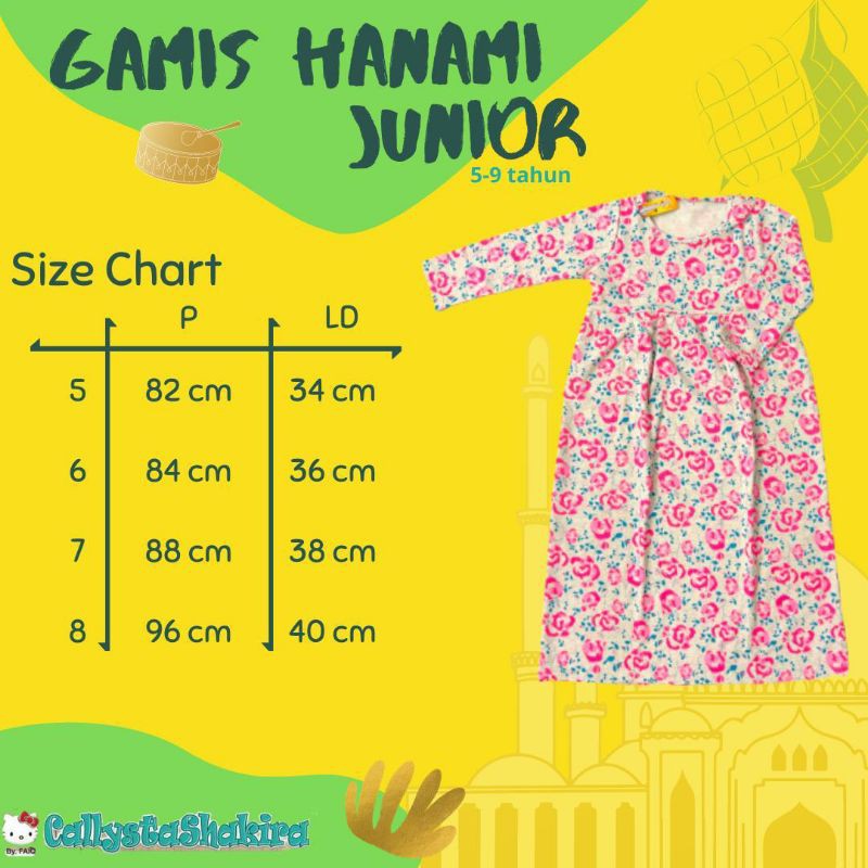 Gamis Anak Callysta Spandex Premium Junior Umur 5 6 7 8 Tahun Bahan Lembut Nyaman