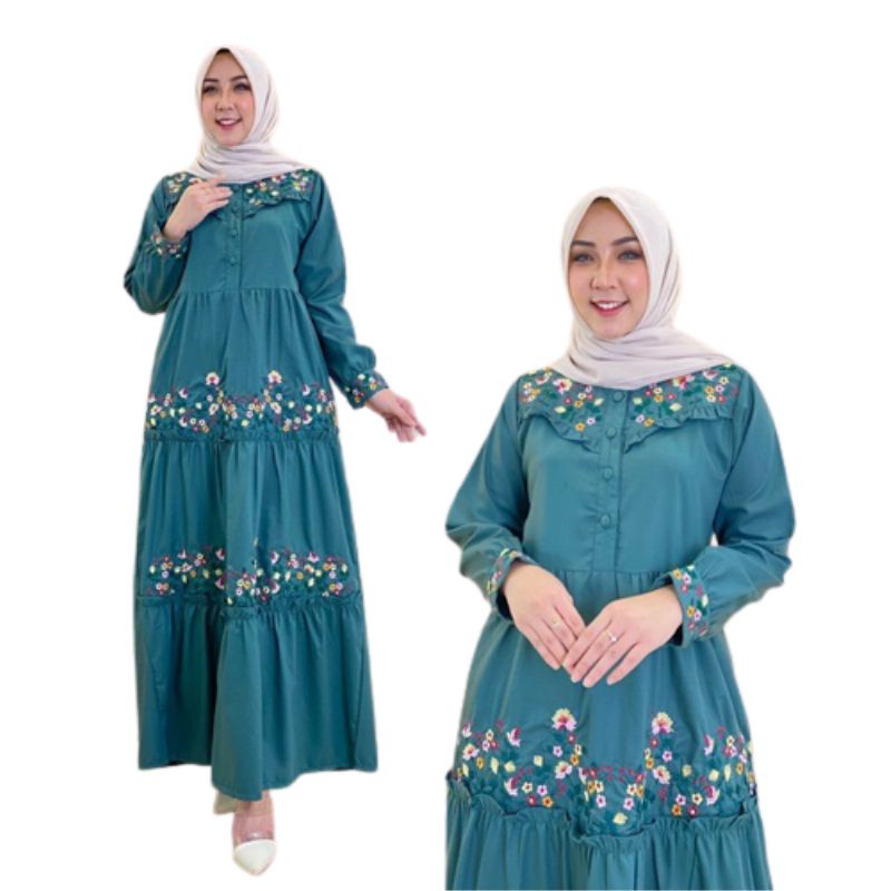 ZAJA - BAJU GAMIS FADHION PEREMPUAN SIZE JUMBO &amp; STANDARD KATUN TOYOBO POLOS BORDIR COMPUTER | GAMIS BORDIR KATUN TOYOBO BIG SIZE DAN SIZE STANDAR DESAIN MENAWAN DAN ELEGANT BUSANA MUSLIM PEREMPUAN / DRESS KATUN POLOS TOYOBO BORDIR