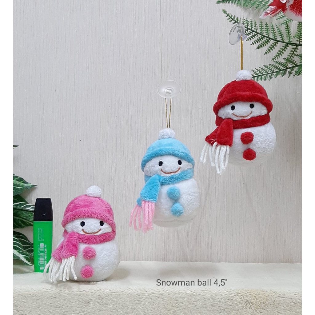 Boneka Snowman Ball 5&quot;/14cm/Boneka Natal/Boneka Bola salju/Hiasan Natal/Aksesoris Natal