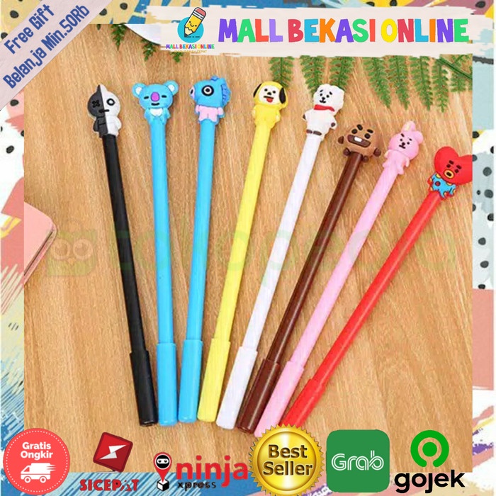 

PROMO D374 Pulpen Gel BTS Pena Unik Bangtan Boys Pen Karakter K-POP Kawaii - RJ
