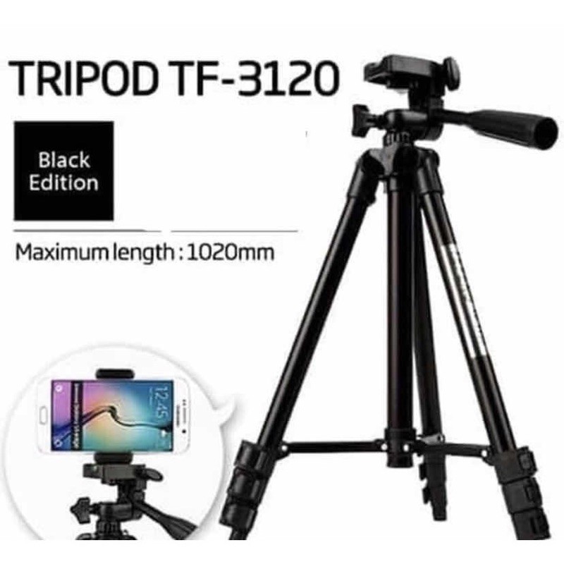 TRIPOD HITAM 3120 BLACK EDITION - Tripod Camera 1 Meter Free Holder U