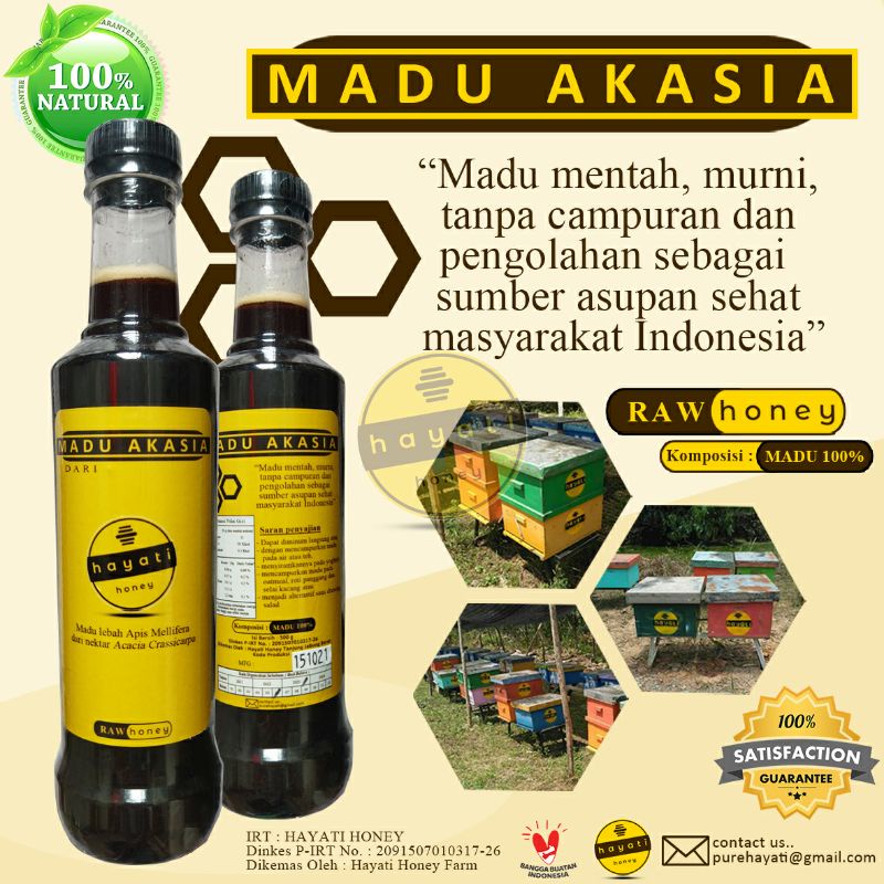 

Madu Akasia Hayati 500 gram (botol) Madu Murni 100% RAW honey