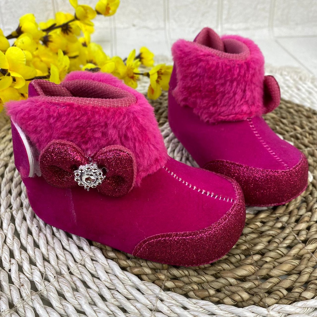 [TAMAN SEPATUKU] SEPATU TRENDY MURAH BOOT ANAK BAYI PEREMPUAN GLITTER 0-12 BULAN LPX04