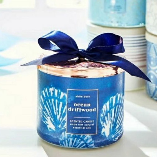 BATH &amp; BODY WORKS BBW OCEAN DRIFTWOOD 3-WICK SCENTED CANDLE 411 G LILIN WANGI 3 SUMBU UKURAN BESAR PENGHARUM RUANGAN