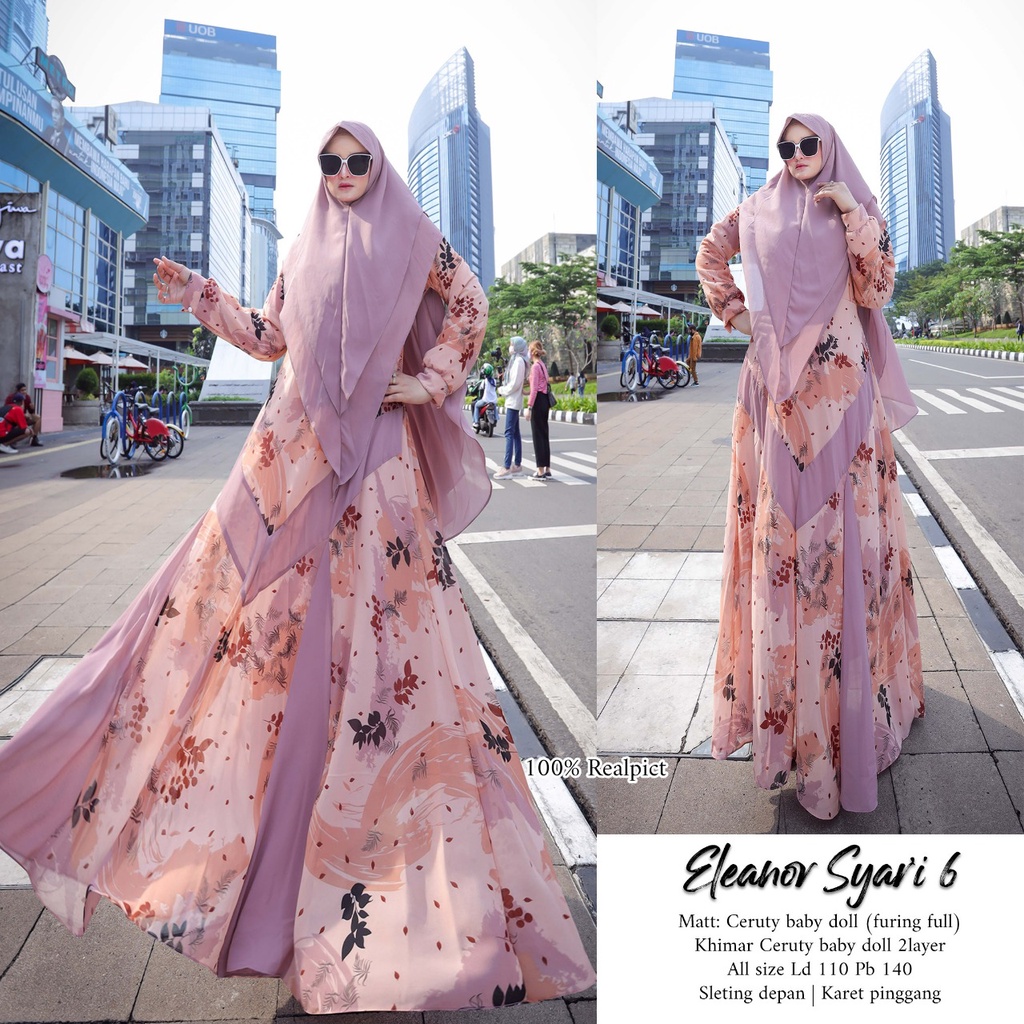 Zahira1808 Eleanor 6 Syari Ibu Busui Dress Hijab Muslimah Atasan Terlaris Gamis Syari Ori Best Seller-1
