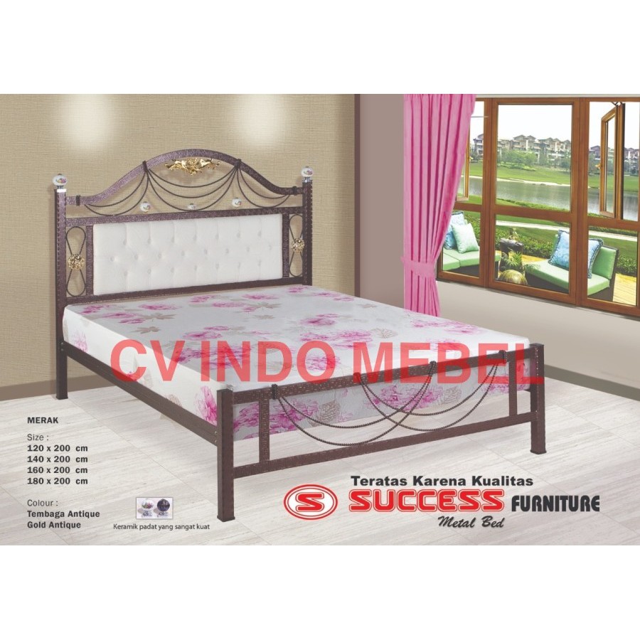 Ranjang besi tempat tidur besi tempa kuat success ready makassar murah