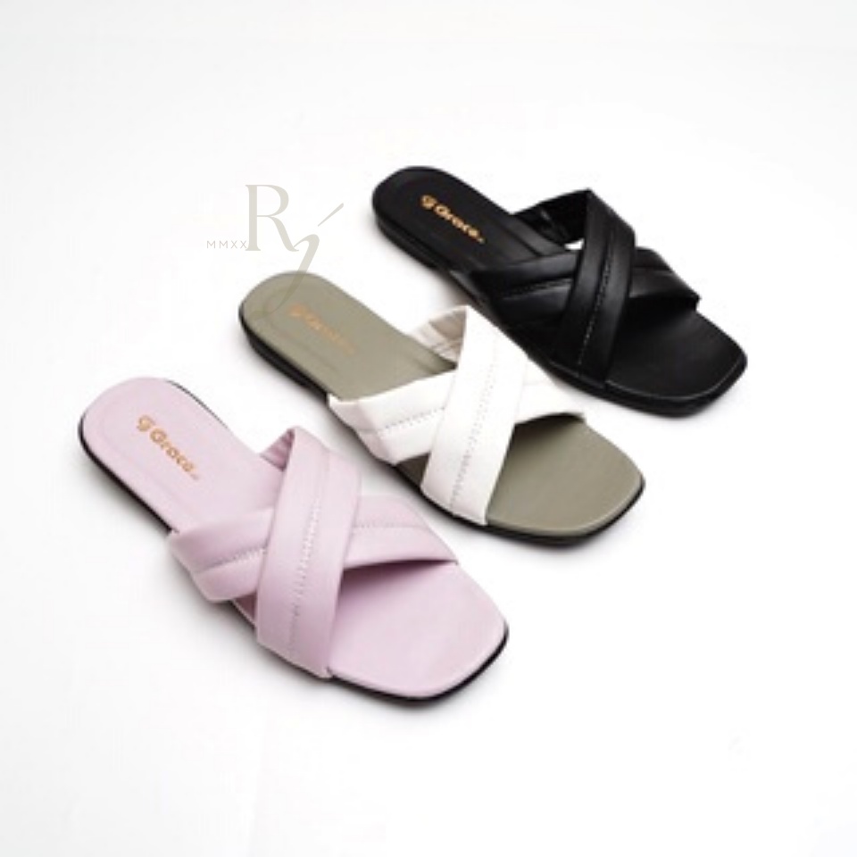 GRACE [MELISA Silang] Sandal Selop Kelly/ Sandal Flat Wanita Silang / Sendal Wanita Puffy