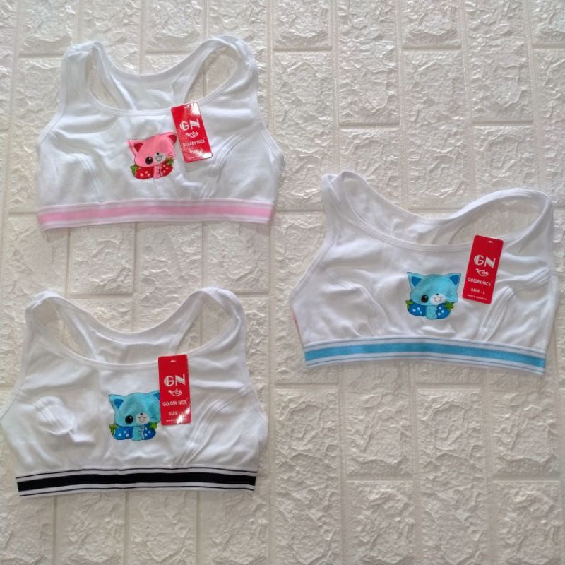 Miniset / Bh pemula ada kancing tanpa busa GN383 (1 pcs)