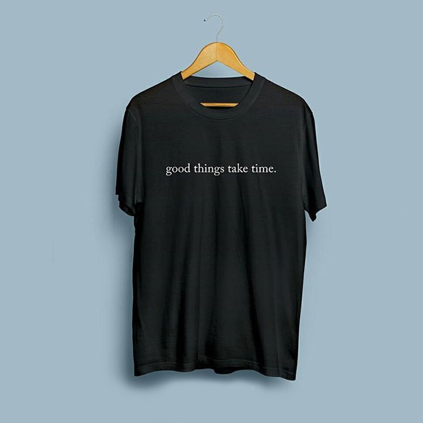 Brother Store Kaos Distro Kaos  good things take time White - Black Premium