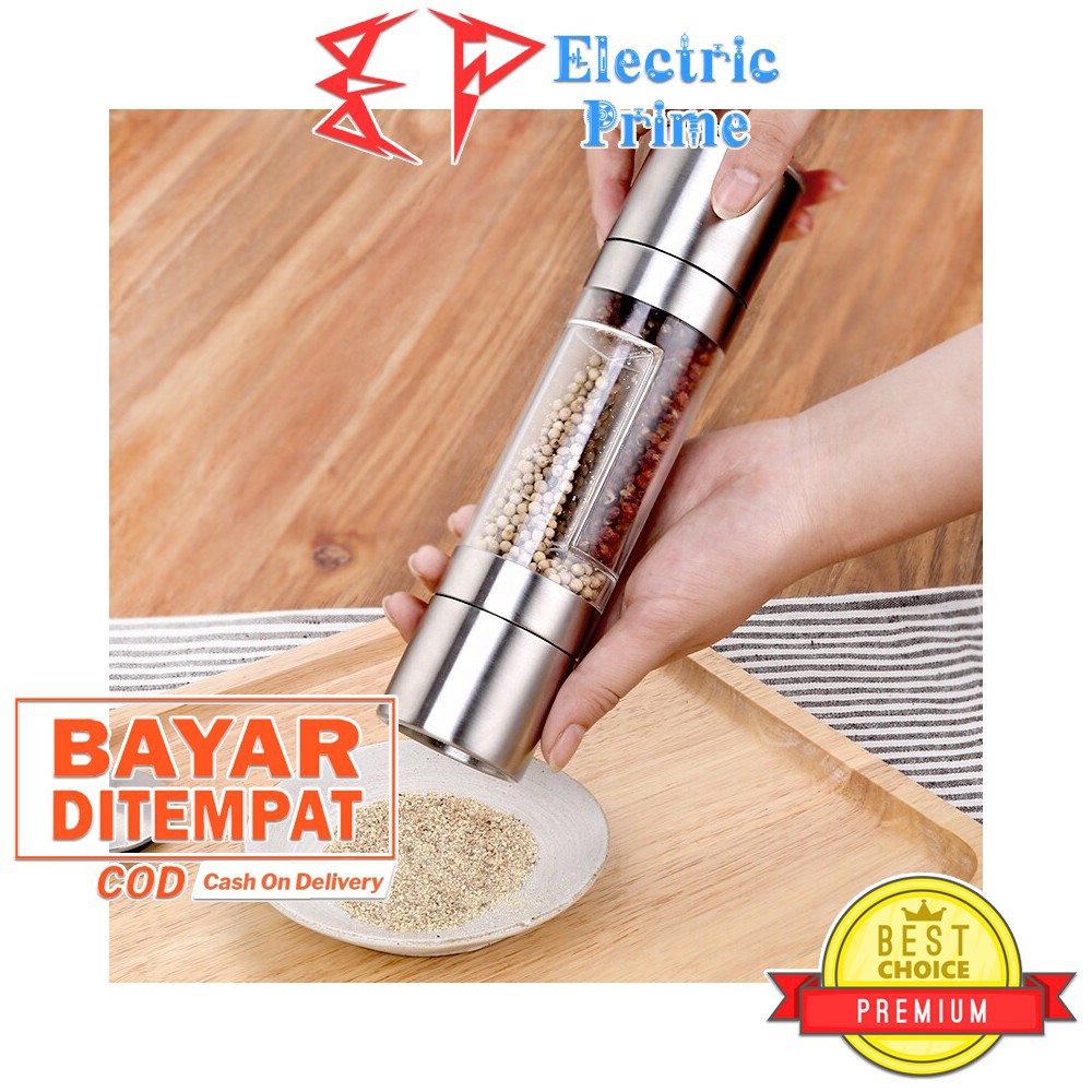 Pepper Grinder Penghalus Manual Bumbu Bubuk Makanan 2in1 Alat Penggiling Lada Merica