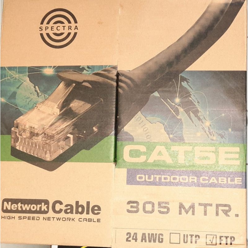 Kabel LAN Outdoor/FTP CAT6/5e Vascolink/Spectra/Zimmlink/NYK UTP/Indoor RJ45 CAT6/5 METAL,ecer meter-SPECTRA FTP 5e TCR