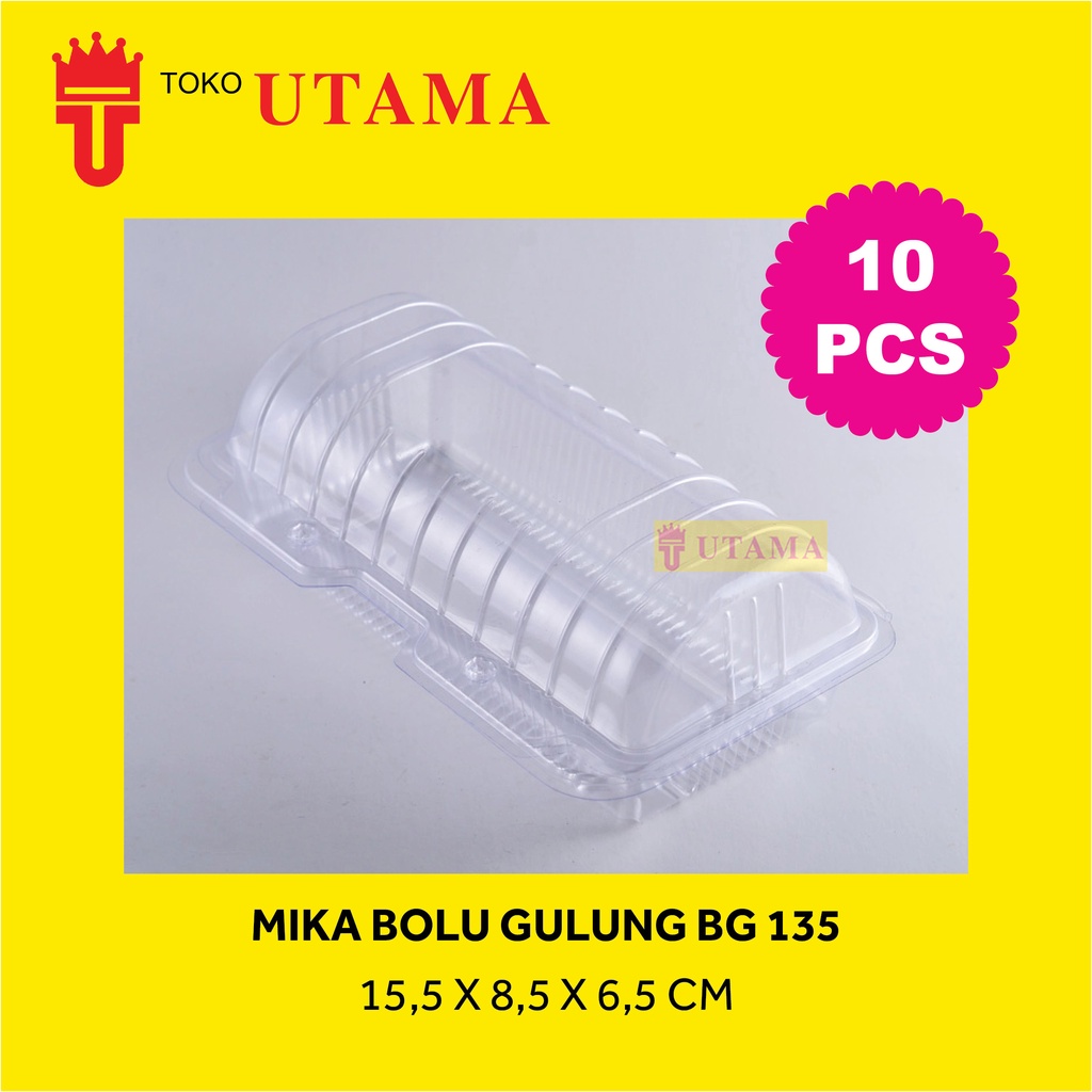 (10pcs) Mika Bolu Gulung Roll Cake Bening BG 135 (15CM)
