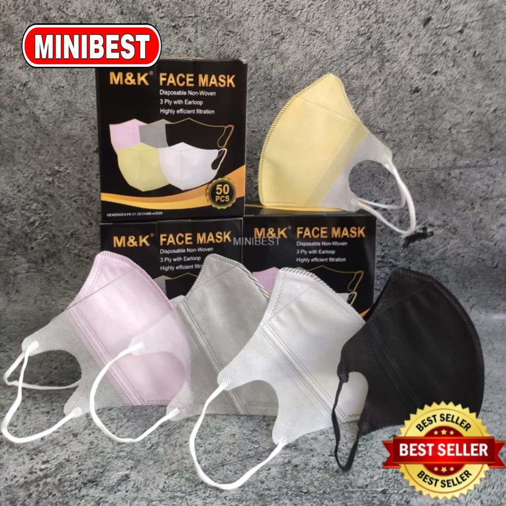 NEW Masker Duckbill Warna Medis 3ply Earloop Disposable Face Mask Duckbill Medical Grade Isi 50Pcs