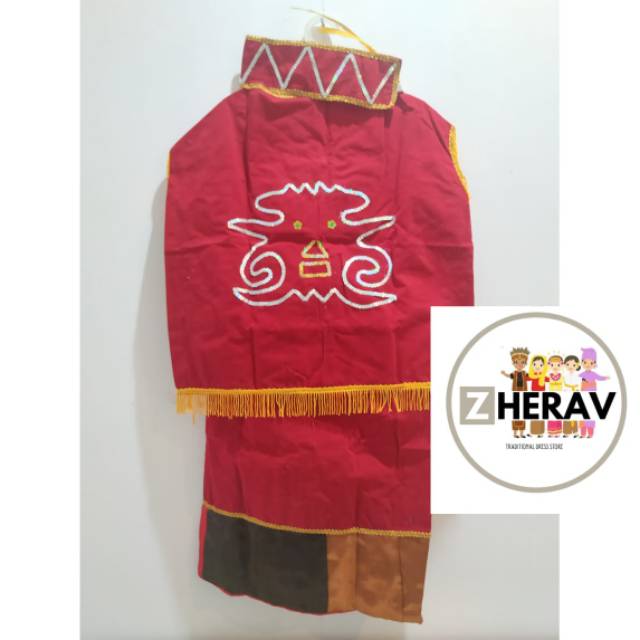 baju adat busana adat pakaian adat kalimantan dayak anak laki perempuan cewek cowok ukuran size TK SD SMP Dewasa