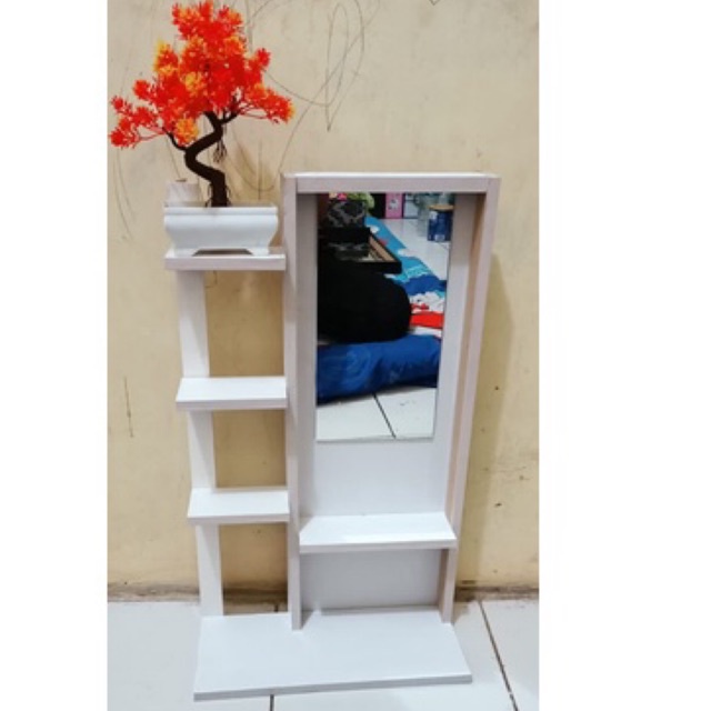 RAK MAKE UP kaca kosmetik gantung Motif polos