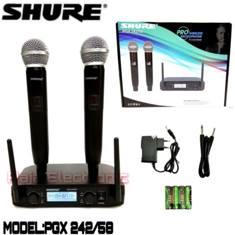 Mic Wireless Shure PGX 242 - 58 Handheld Garansi Resmi.