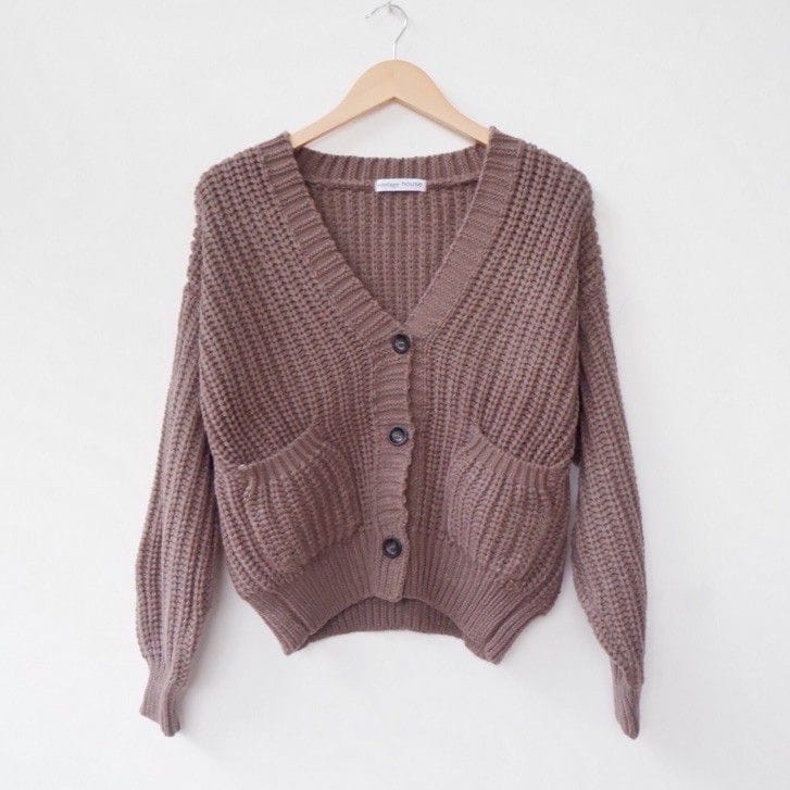 Cardigan Rajut Wanita // Selly Pocket Crop Cardi OUTER KNIT RAJUT