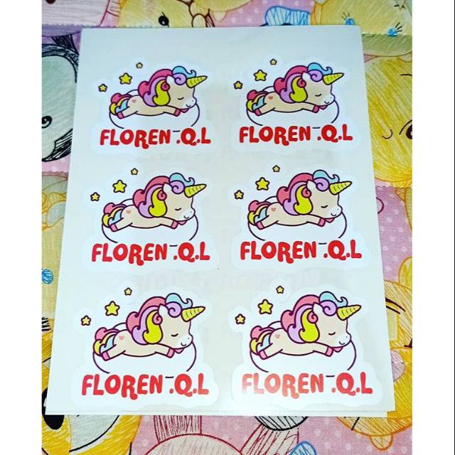 

STICKER NAMA ANAK, TEMA : UNICORN