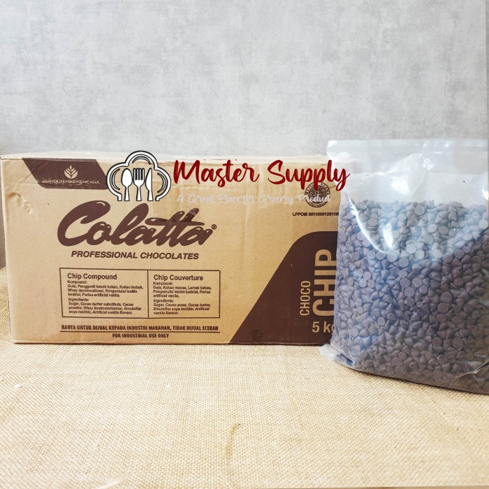 

Siap Kirim Choco Chip Colatta Repack 1 Kg / Collata Choco Chip