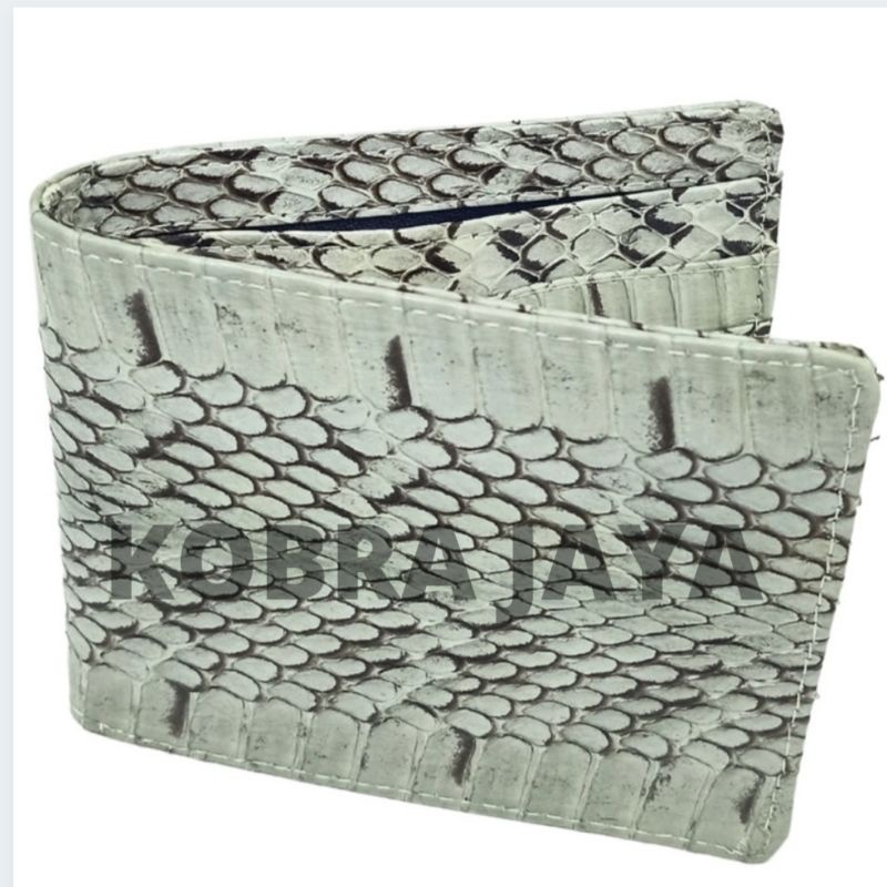 Dompet Cowok Kulit Ular Asli Pria Original Tanpa Sambungan Garansi Asli Warna Hitam Emas dan Putih-Putih
