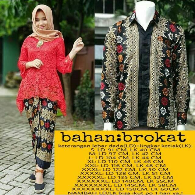 Couple kebaya modern brukat sarimbit suami-istri jumbo bigsize murah