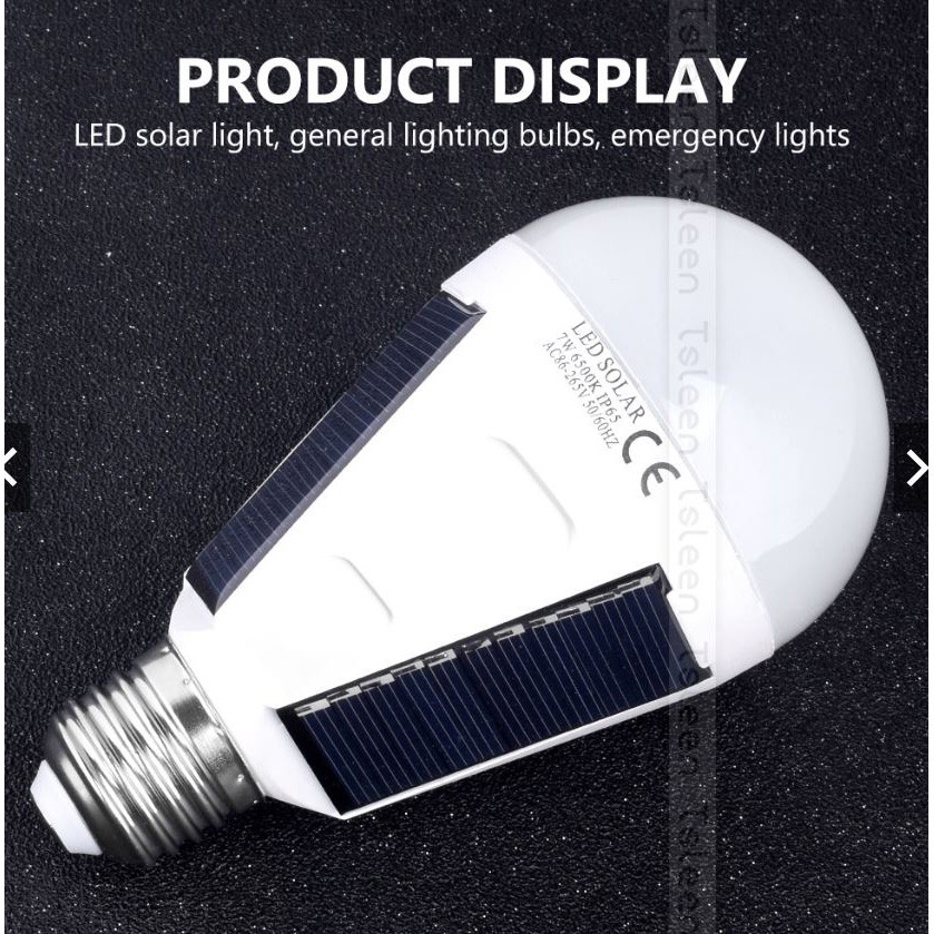LightMe Lampu Bohlam Solar Power E27 Bulb 7W Cool White Waterproof