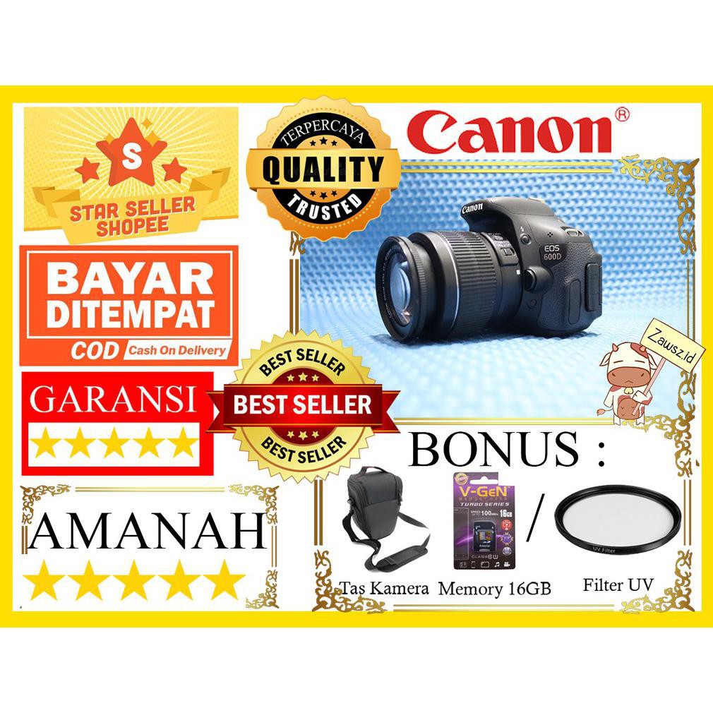 [[BISA COD]] Kamera DSLR Canon 600d / Kiss X5 / Canon 600 D Free memory dan tas ( Kamera Vlog )