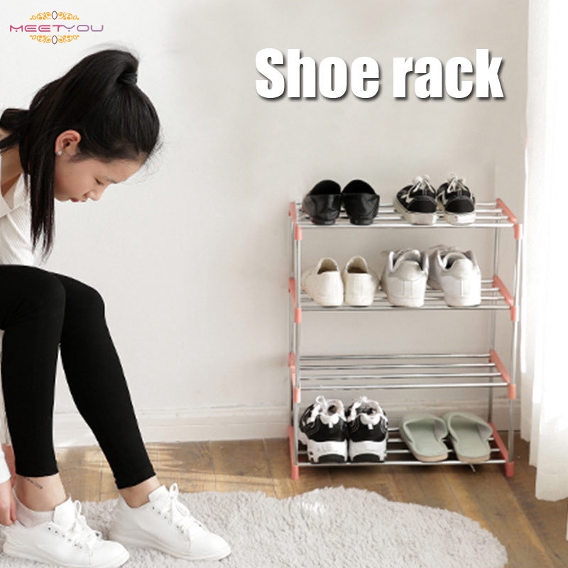 3 4 Tiers Stackable Shoe Rack Space Saving Cabinet Storage Organizer Entryway Shelf Shopee Indonesia